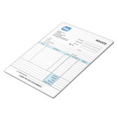 Small Business Logo Personalized Invoice Notepad Notitieblok (Schuin)