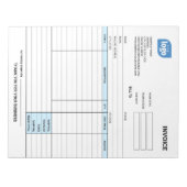 Small Business Logo Personalized Invoice Notepad Notitieblok (Voorkant)