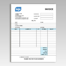 Small Business Logo Personalized Invoice Notepad Notitieblok