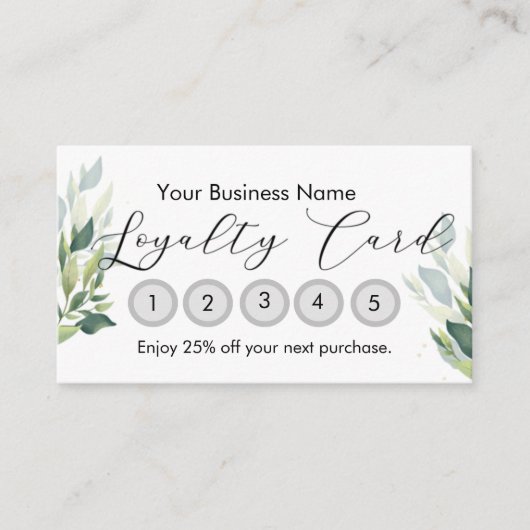 Small Business Loyalty Card Customizable  Visitekaartje (Voorkant)