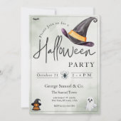 Small Business Minimalist Halloween Kantoor Party Kaart (Voorkant)