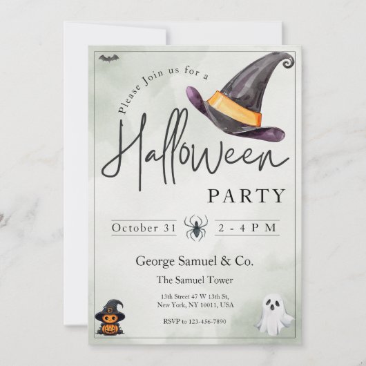 Small Business Minimalist Halloween Kantoor Party Kaart (Voorkant)