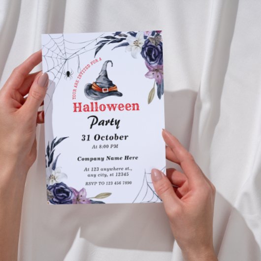 Small Business Minimalist Halloween Kantoor Party Kaart