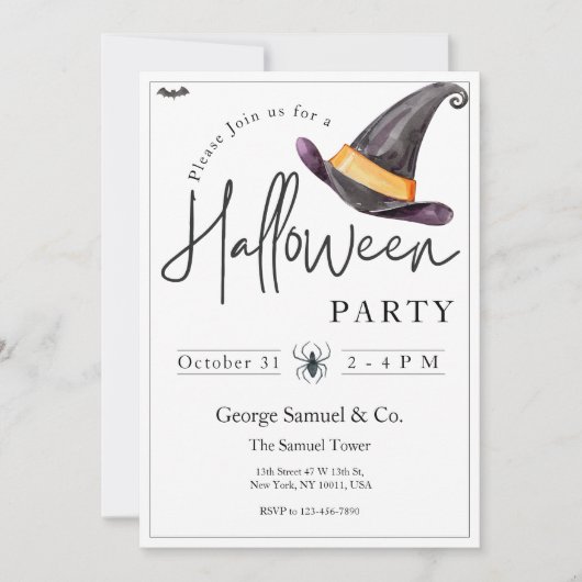 Small Business Minimalist Halloween Office Party Kaart (Voorkant)