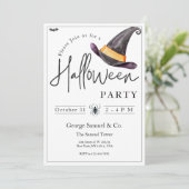 Small Business Minimalist Halloween Office Party Kaart (Staand voorkant)