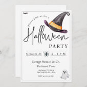 Small Business Minimalist Halloween Office Party Kaart (Voorkant / Achterkant)