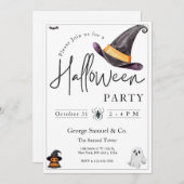 Small Business Minimalist Halloween Office Party Kaart (Voorkant / Achterkant)