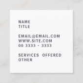 Small Business Monogram vierkant visitekaartje (Achterkant)