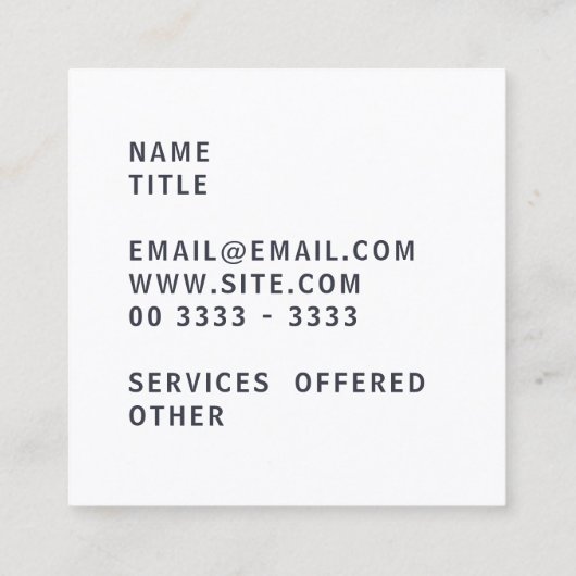 Small Business Monogram vierkant visitekaartje (Achterkant)