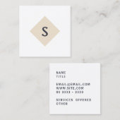 Small Business Monogram vierkant visitekaartje (Voorkant / Achterkant)