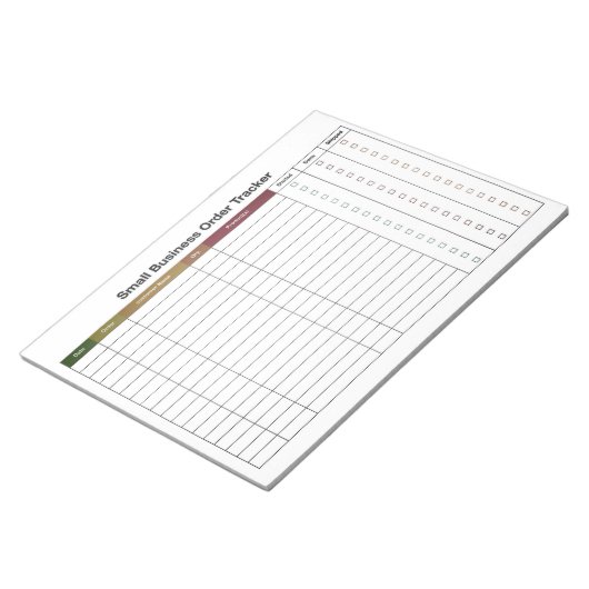 Small Business Order Tracking  Notitieblok (Schuin)