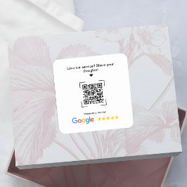 Small Business Promotional Google Review QR Code Vierkante Sticker