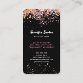Small Business QR Code Logo Dank u Glitter Zwart Visitekaartje (Achterkant)