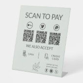 Small Business QR Code Payment - Scan to Pay Reclamebord Met Voetstuk (Voorkant)