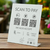 Small Business QR Code Payment - Scan to Pay Reclamebord Met Voetstuk