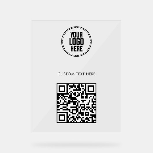 Small Business QR Code Social Media Menu Aangepast Acryl Bord (Voorkant)