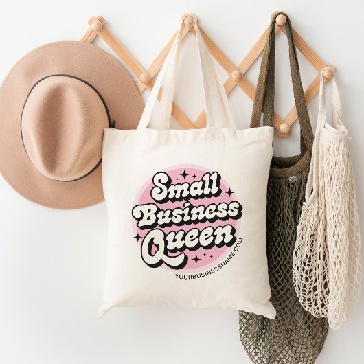 Small Business Queen Aangepaste winkelnaam Tote Bag