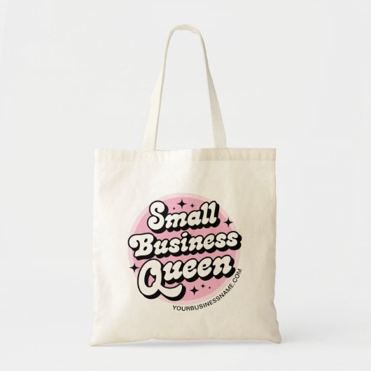 Small Business Queen Aangepaste winkelnaam Tote Bag (Voorkant)