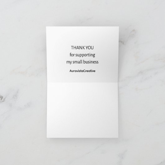 Small Business Thank You Card | Minimal | Personal Bedankkaart (Binnen)