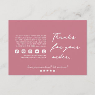 Small Business Thank You Card – orderwaardering Informatiekaartje