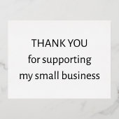 Small Business Thank You Postcard | Insert Folie Feestdagen Briefkaart (Voorkant)