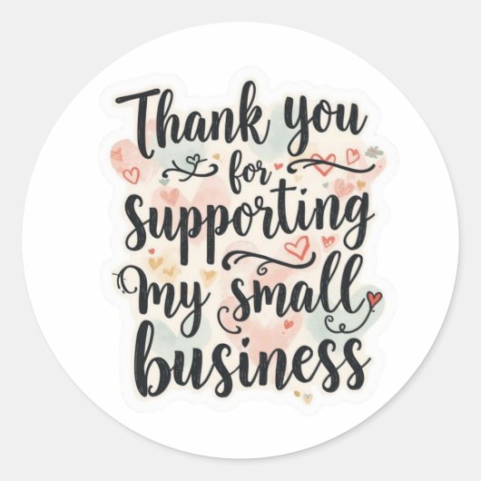 Small Business Thank You Round Sticker (Voorkant)