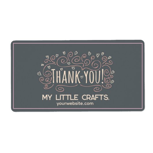 Small business thank you script typography etiket (Voorkant)