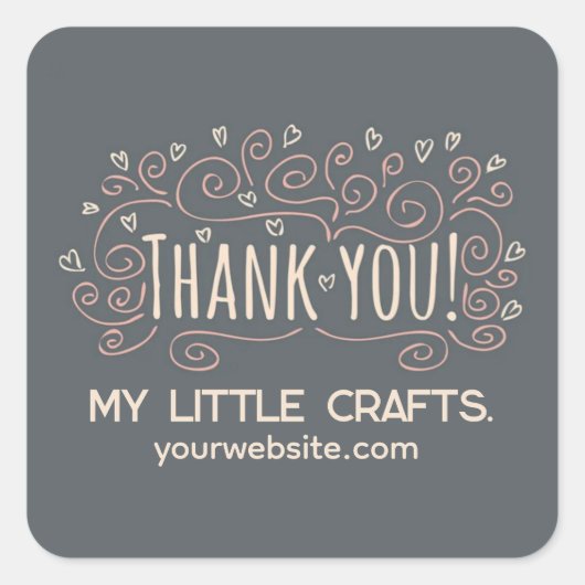 Small business thank you script typography vierkante sticker (Voorkant)