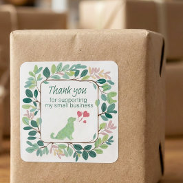 Small Business Thank You Sticker Cute Dog Label