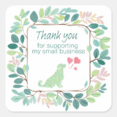 Small Business Thank You Sticker Cute Dog Label (Voorkant)