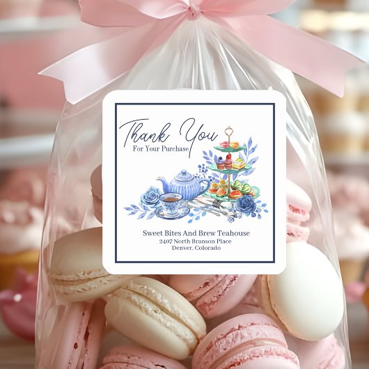 Small Business Thank You Tea Room  Vierkante Sticker