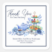 Small Business Thank You Tea Room  Vierkante Sticker (Voorkant)