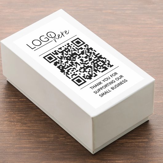 Small Business Your Logo QR Code Thank You Rechthoekige Sticker