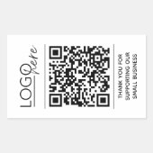 Small Business Your Logo QR Code Thank You Rechthoekige Sticker (Voorkant)
