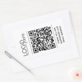 Small Business Your Logo QR Code Thank You Rechthoekige Sticker (Envelop)