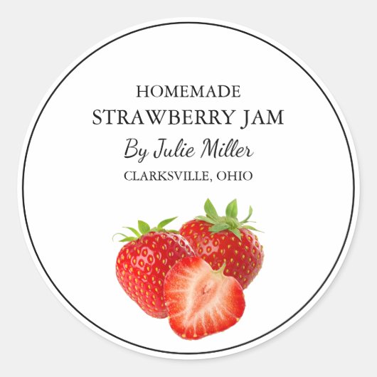 Small Business Zelfgemaakte Strawberry Jam Label (Voorkant)