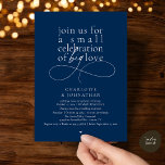 Small Celebration of Big Love, Elegant Minimalist  Kaart<br><div class="desc">Celebrate your love story with this elegant minimalist wedding invitation, designed with a refined serif font paired with delicate handwritten script. Perfect for couples who love modern romance, soft neutrals, and timeless typography. This invitation is ideal for intimate weddings, backyard celebrations, garden ceremonies, or modern elopements. The clean layout and...</div>