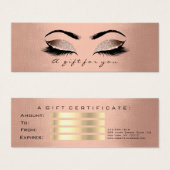 Small Cft Certificate Roos Gold Glam Lash Makeup Mini Visitekaartjes (Voorkant /achterkant)