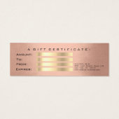 Small Cft Certificate Roos Gold Glam Lash Makeup Mini Visitekaartjes (Achterkant)