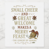 Small Cheer and a great feast!  Wijn Etiket (Enkel label)