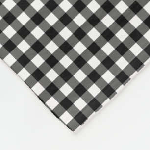 Small Classic Gingham Check Pset Patroon Black Fleece Deken
