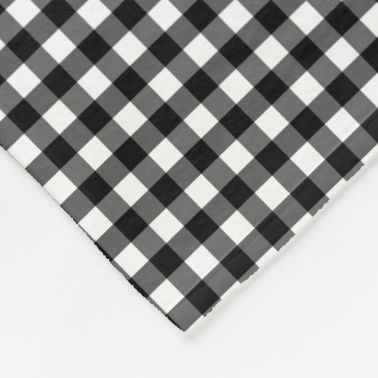 Small Classic Gingham Check Pset Patroon Black Fleece Deken (Hoek)