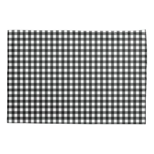 Small Classic Gingham Check Pset Patroon Black Kussensloop (Achterkant)