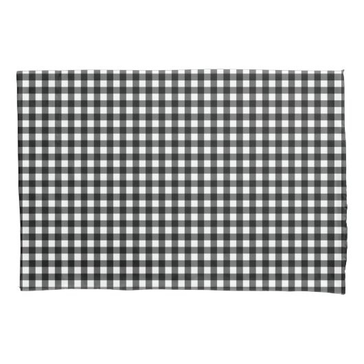 Small Classic Gingham Check Pset Patroon Black Kussensloop (Voorkant)