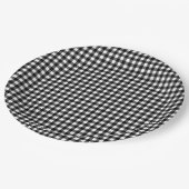 Small Classic Gingham Check Pset Patroon Black Papieren Bordje (Gekanteld)
