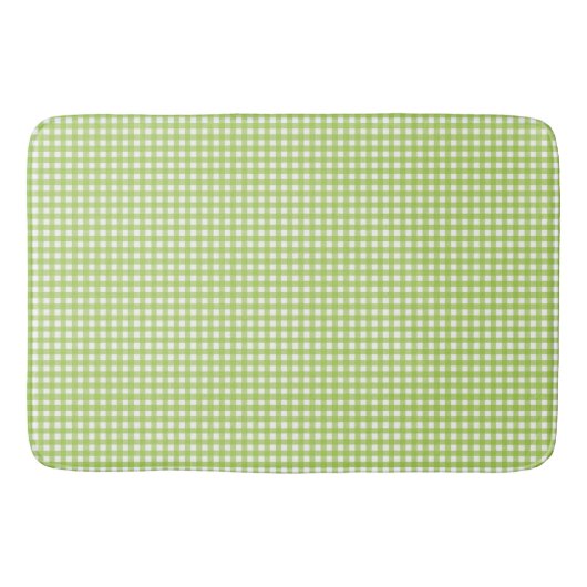 Small Classic Gingham Check Pset Pattern Green Badmat (Voorkant)