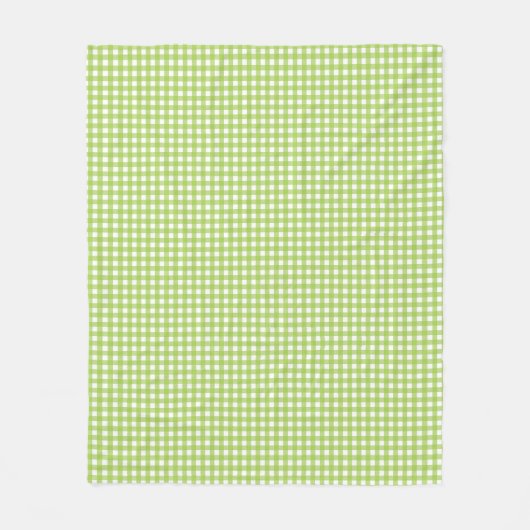 Small Classic Gingham Check Pset Pattern Green Fleece Deken (Voorkant)