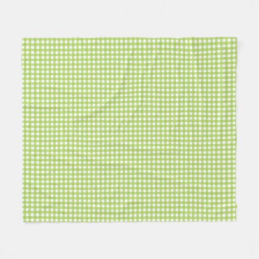 Small Classic Gingham Check Pset Pattern Green Fleece Deken (Voorkant (Horizontaal))