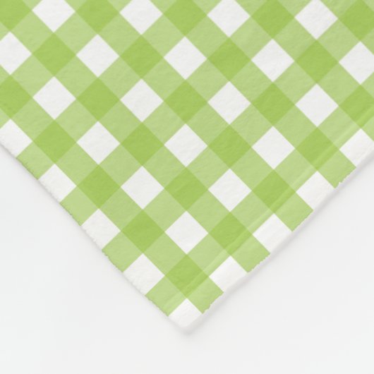 Small Classic Gingham Check Pset Pattern Green Fleece Deken (Hoek)