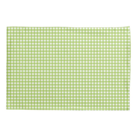Small Classic Gingham Check Pset Pattern Green Kussensloop (Achterkant-Links)